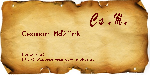 Csomor Márk névjegykártya