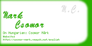 mark csomor business card