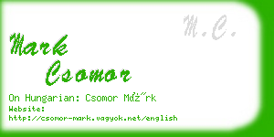 mark csomor business card